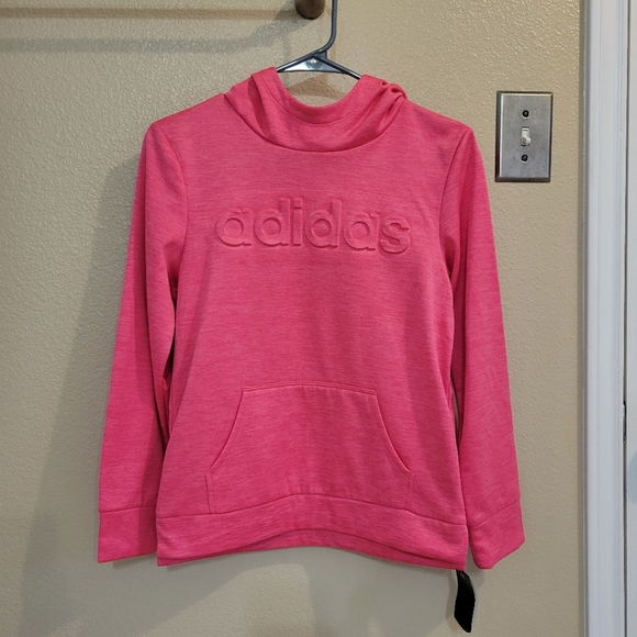 NWT Adidas Girls Emboss Hoodie size Large 14 - Picture 1 of 7